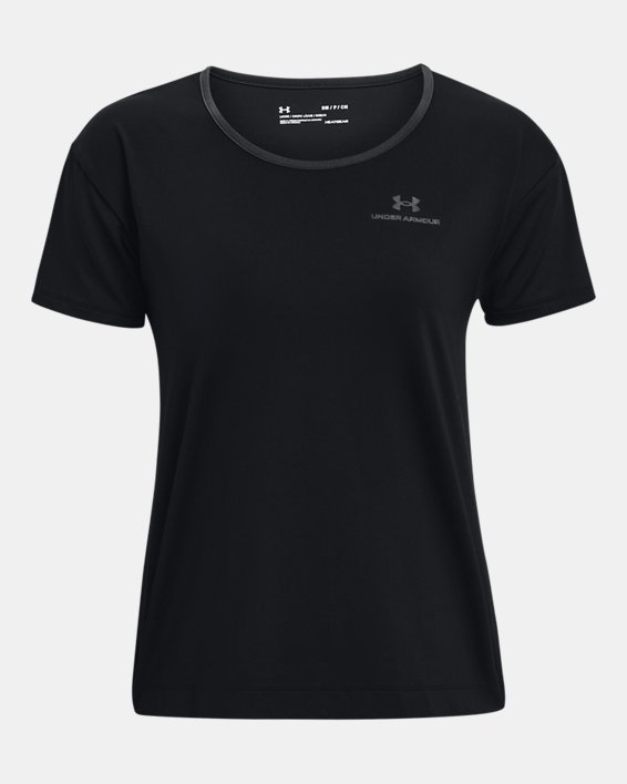 女士UA RUSH™ Energy Colorblock短袖T恤 in Black image number 4
